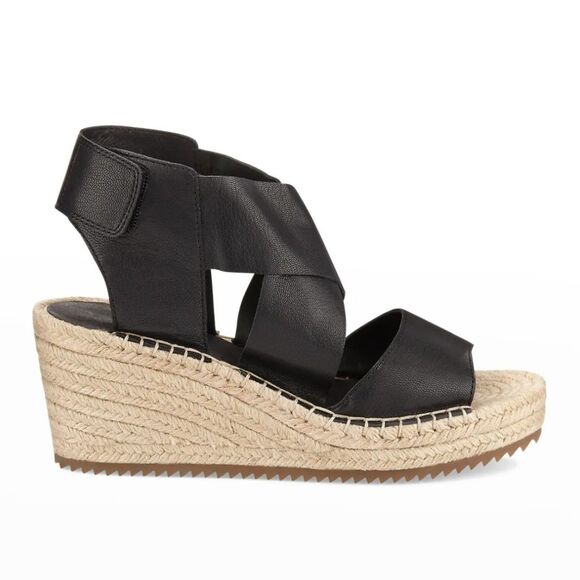 Eileen Fisher Willow Leather Espadrille Sandal 9 - Picture 1 of 7